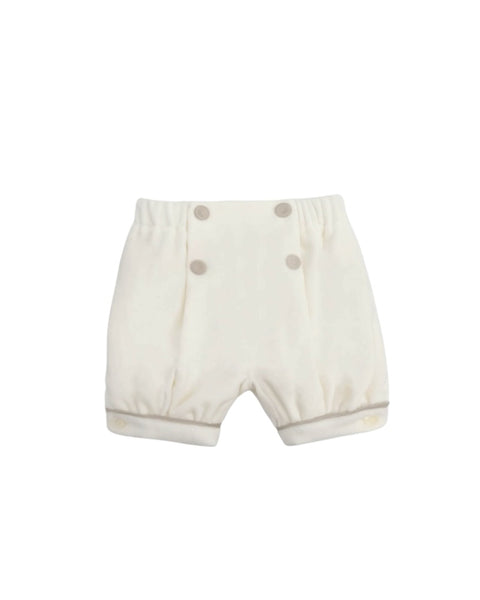 Completo pantalone + camicia bianco latte per neonato La stupenderia 3CCCT21 V02P02 