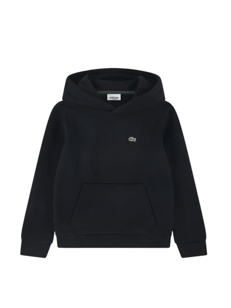 Felpa nera con cappuccio per bambini Lacoste 947661 K96 