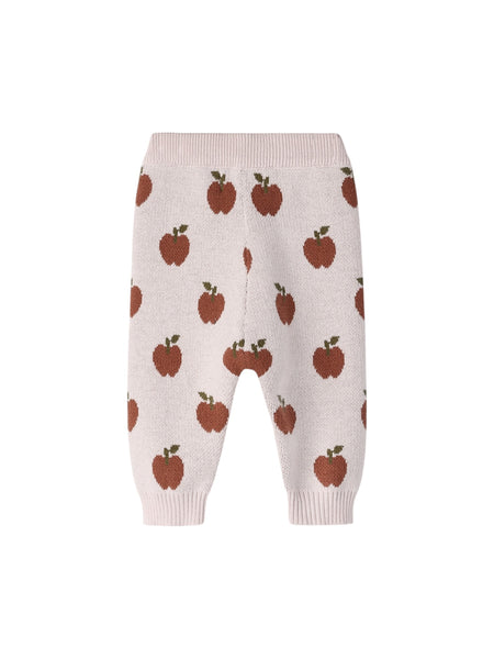 Pantaloni in maglia rosa con motivo all over per neonata Lil' Atelier 13245341 HUSHED VIOLET 
