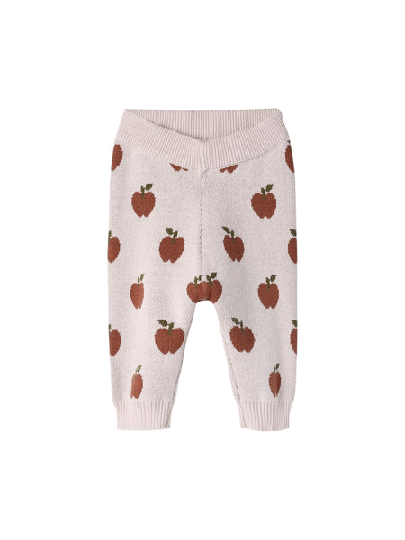 Pantaloni in maglia rosa con motivo all over per neonata Lil' Atelier 13245341 HUSHED VIOLET 