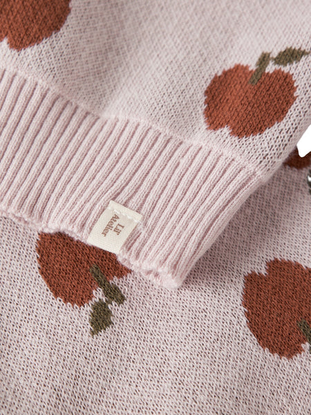 Maglia rosa con motivo all over per neonata e bambina Lil' Atelier 13245344 HUSHED VIOLET 