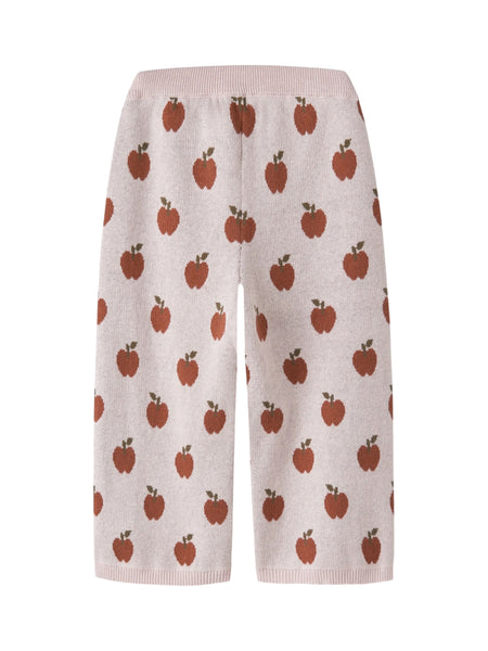 Pantalone rosa in maglia con motivo all over per neonata e bambina Lil' Atelier 13245389 HUSHED VIOLET 