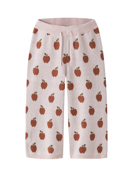 Pantalone rosa in maglia con motivo all over per neonata e bambina Lil' Atelier 13245389 HUSHED VIOLET 