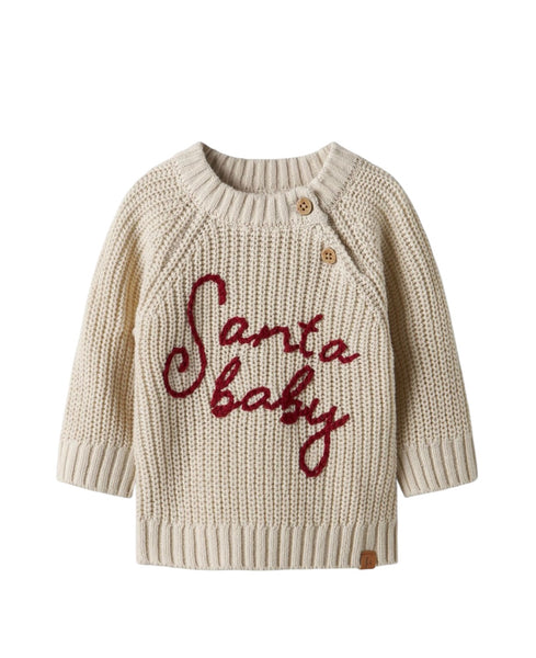 Maglia panna con scritta anteriore per neonati Lil' Atelier 13249060 TURTLEDOVE 