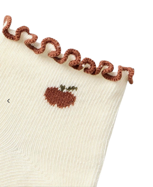 Calzini panna con ricamo mela per neonata Lil' Atelier 13253672 TURTLEDOVE 
