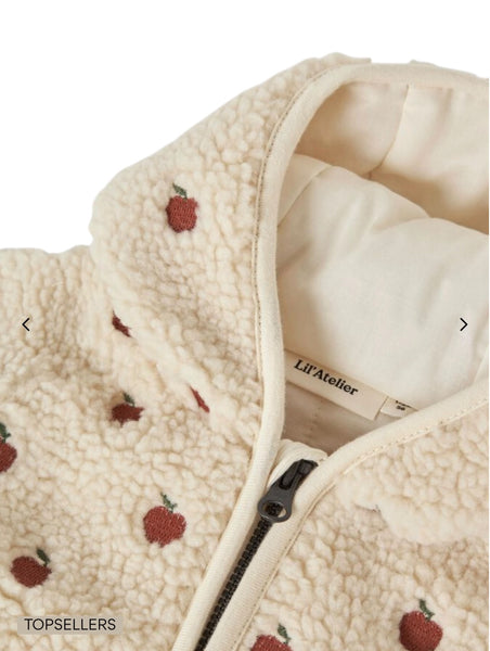 Giubbino teddy bianco panna per neonati Lil' Atelier 13255440 AOPAPPLES 