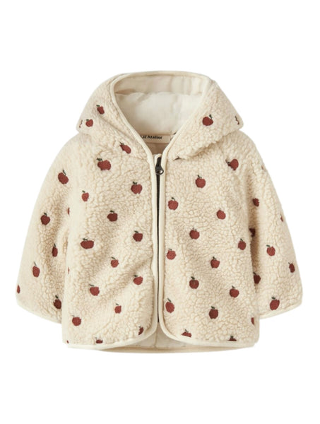 Giubbino teddy bianco panna per neonati Lil' Atelier 13255440 AOPAPPLES 