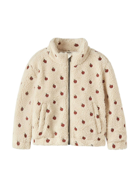 Giubbino teddy bianco panna per bambini Lil' Atelier 13255496 AOPAPPLES 