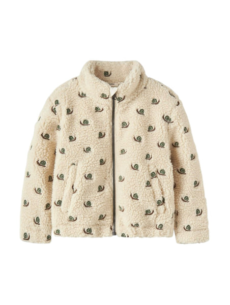 Giubbino in teddy bianco panna per bambini Lil' Atelier 13255521 AOPSNAIL 