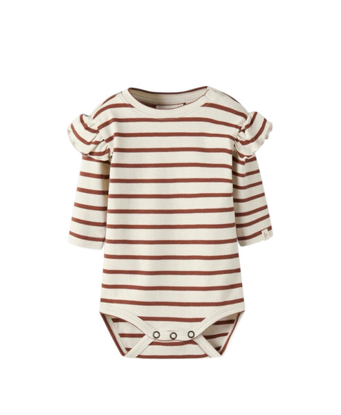 Body a righe bianco e rosso per neonata Lil' Atelier 13257257 TURTLEDOVE 