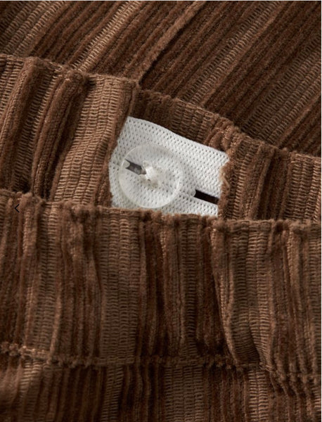 Pantalone marrone a costine per neonato Lil' Atelier 13262231 PARTRIDGE 
