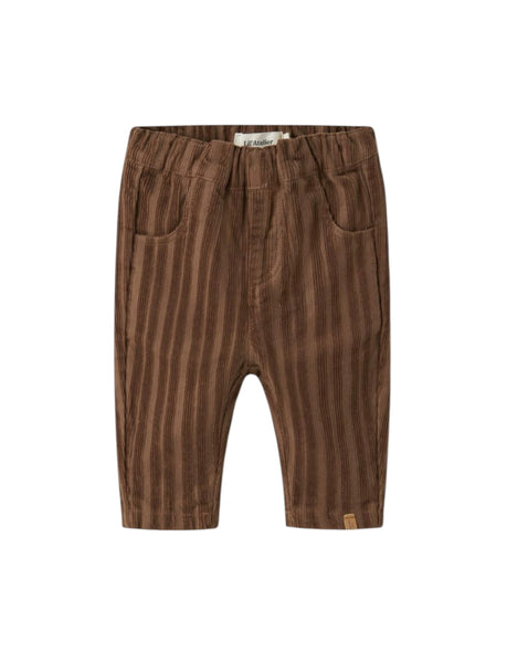 Pantalone marrone a costine per neonato Lil' Atelier 13262231 PARTRIDGE 