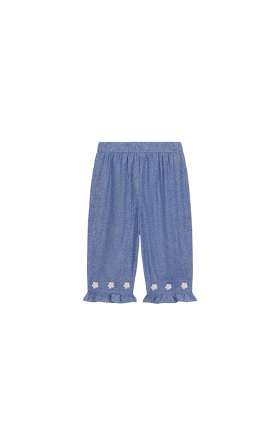 Completo blusa + pantalone azzurro con ricami per neonata LOUISE MISHA B0131 LIGHT BLUE 