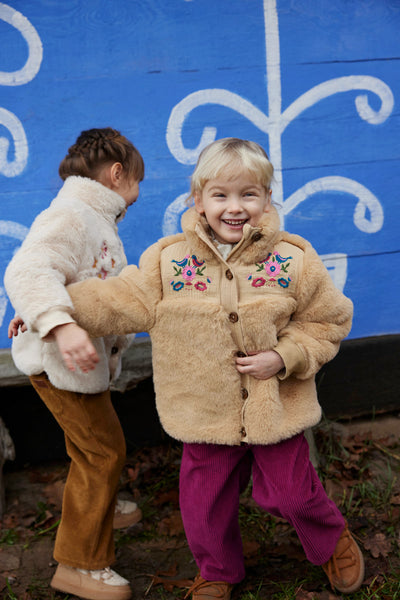 Cappotto in ecopelliccia beige per bambina LOUISE MISHA C0113 NUTS 