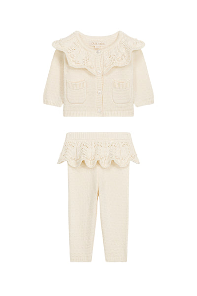 Completo maglia + pantalone panna per neonata LOUISE MISHA C0133 CREAM 
