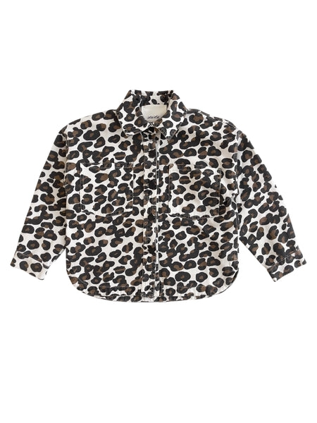 Camiciona con stampa animalier maculata all over per bambina LULU' LL4475 MACUL 