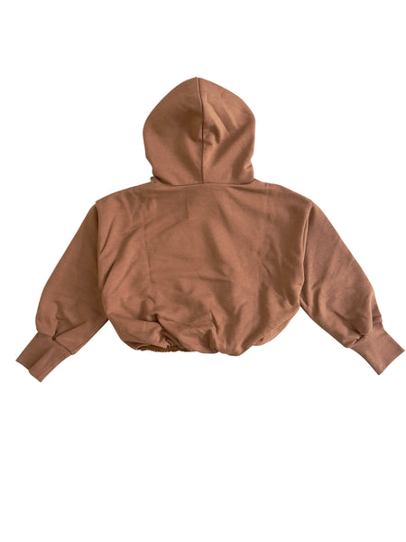 elpa crop con cappuccio cammello per bambina LULU' LL4495 CIOCC 