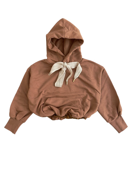 elpa crop con cappuccio cammello per bambina LULU' LL4495 CIOCC 