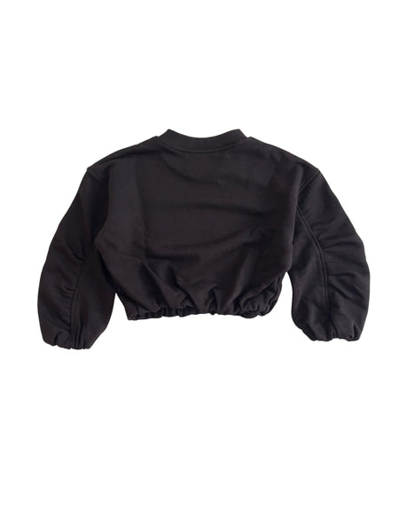 Felpa crop nero per bambina LULU' LL4541 NERO 