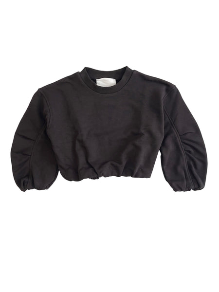 Felpa crop nero per bambina LULU' LL4541 NERO 