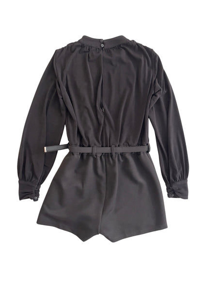 Salopette con shorts nero per bambina LULU' LL4565 NERO 