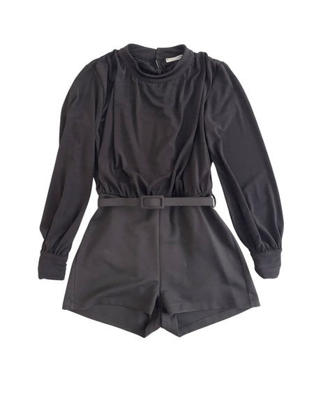 Salopette con shorts nero per bambina LULU' LL4565 NERO 
