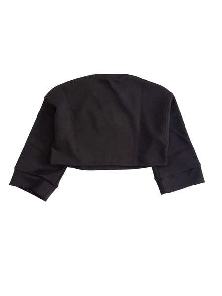 Felpa crop nero per bambina LULU' LL4667 NERO 