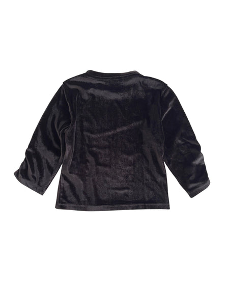 T-shirt effetto velluto nero per bambina LULU' LL4690 NERO 