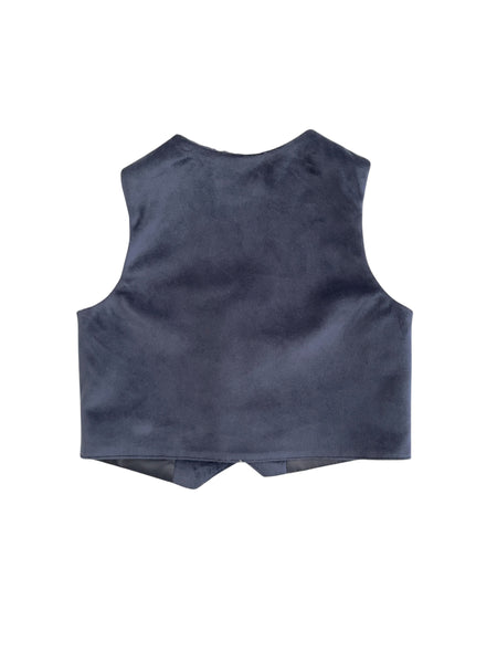 Gilet in velluto blu per neonato e bambino Manuel Ritz MR4406 BLU 