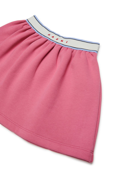 Gonna rosa in felpa con logo per bambina Marni M01855 0M352 