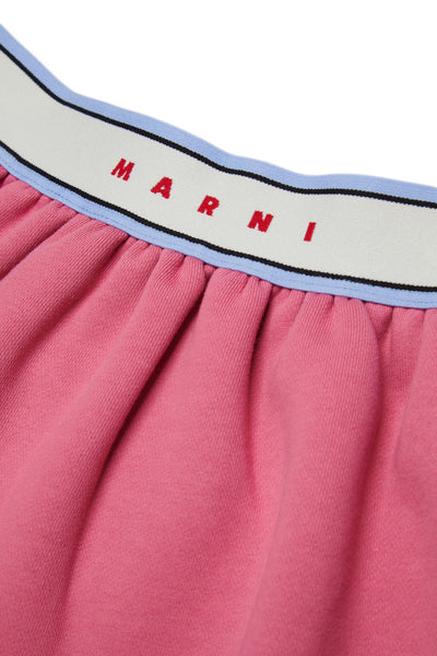 Gonna rosa in felpa con logo per bambina Marni M01855 0M352 