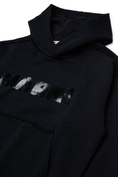 Felpa nera con logo per bambini Marni M01886 0M900 