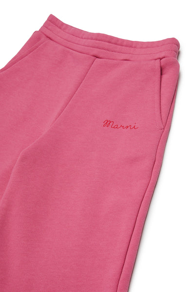 Pantalone in felpa rosa con logo per neonata Marni M01922 0M352 