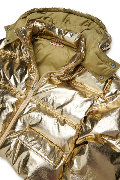 Piumino oro con logo per bambina Marni M01928 0M224 