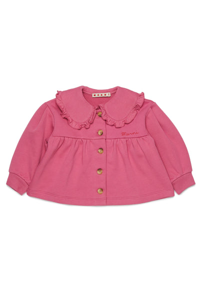 Felpa aperta rosa con logo per neonata Marni M01989 0M352 