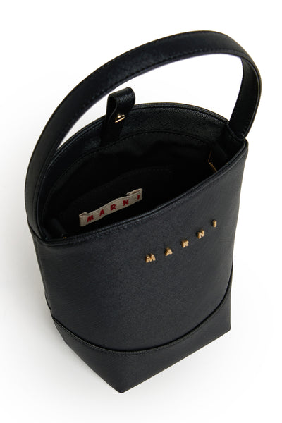 Borsa a tracolla nera con logo per bambina Marni M02031 0M900 