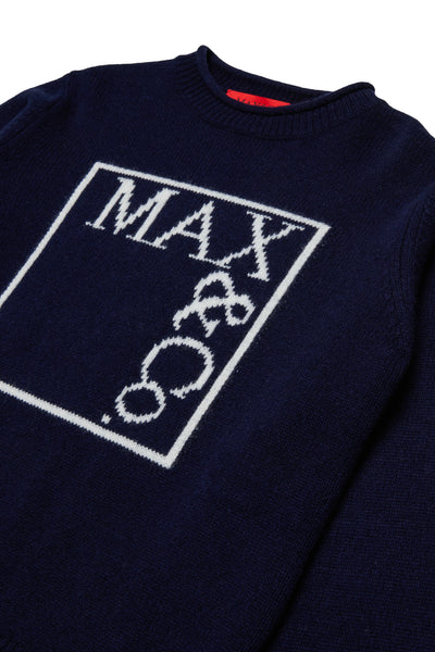 Maglione blu con logo per bambina MAX&Co. MX0233 MX854 