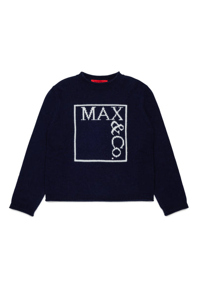 Maglione blu con logo per bambina MAX&Co. MX0233 MX854 