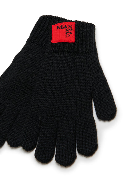 Guanti neri con logo per bambina MAX&Co. MX0243 MX900 