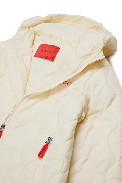 Giubbino panna trapuntato con logo per bambina MAX&Co. MX0365 MX104 