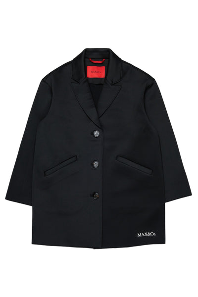 Cappotto in neoprene nero con logo per bambina MAX&Co. MX0369 MX900 