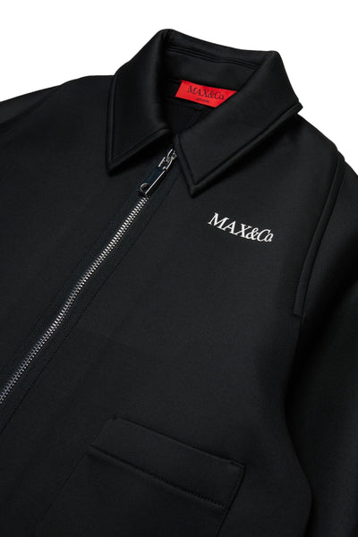 Giacca corta nera in neoprene con logo per bambina MAX&Co. MX0378 MX900 