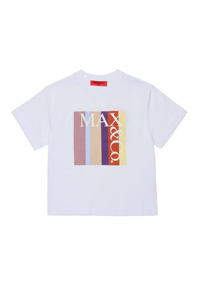 T-shirt bianca con logo per bambina MAX&Co. MX0390 MX100 