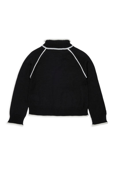 Maglione collo alto nero con logo per bambina MAX&Co. MX0405 MX900 