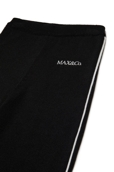 Pantalone nero in maglia con logo per bambina MAX&Co. MX0413 MX900 