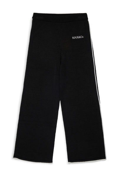 Pantalone nero in maglia con logo per bambina MAX&Co. MX0413 MX900 