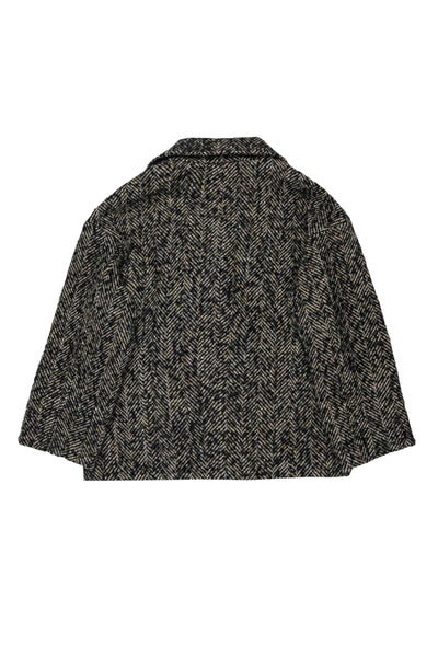 Cappotto nero con motivo a spina di pesce per bambina MAX&Co. MX0440 MX900 