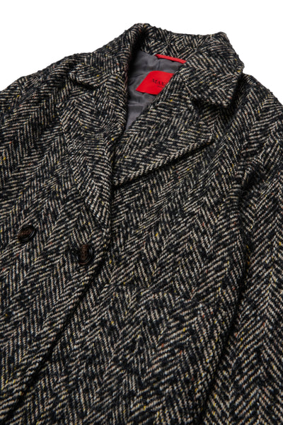 Cappotto nero con motivo a spina di pesce per bambina MAX&Co. MX0440 MX900 
