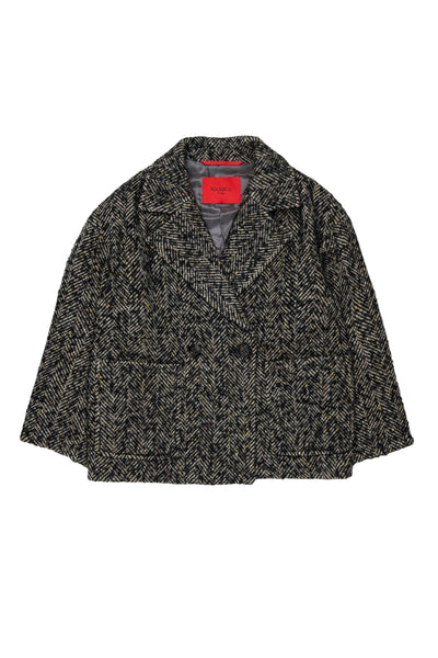 Cappotto nero con motivo a spina di pesce per bambina MAX&Co. MX0440 MX900 