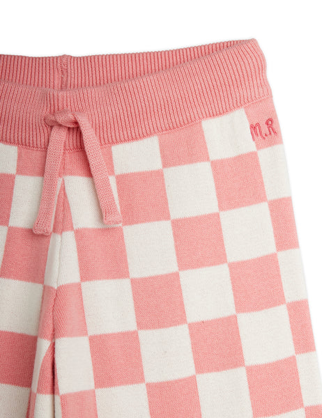 Pantalone a scacchi rosa e bianchi per neonata e bambina Mini Rodini 2573015028 PINK 